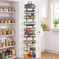 EVERIE Over the Door Pantry Organizer, 9-Tier Heavy Duty Door Storage Rack with Solid Bottom Baskets, Stable No-Bumping Design, Adjustable Hanging Shelves for Kitchen Pantry