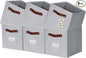 DECOMOMO Storage Bins, Cube Storage Bin with Labels, Fabric Storage Cubes for Shelves (11" / 6pcs, Light Texture Grey)