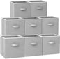 Criusia Large Storage Cubes - 13 Inch Heavy Duty Fabric Storage Bins for Shelves Closet, Cube Organizer - 8 Pack Collapsible Cube Storage Bins Baskets for Organizing Clothes Blankets Toys (Grey)