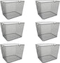 YBM HOME Kitchen Pantry Organizer Wire Baskets for Shelves, Cabinets, Pantry, Countertop, Mesh Open Storage Bin Metal Basket for Organizing Food Supplies, 6 Pack