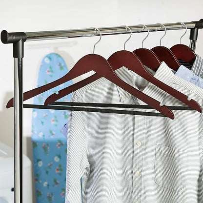 Honey-Can-Do No Slip Wooden Coat Hangers, Cherry Wood,(Pack of 72)