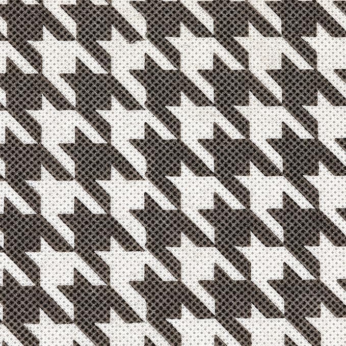 Household Essentials Fabric Storage Bins 6 Piece Set, Houndstooth White and Black (Pack of 6)