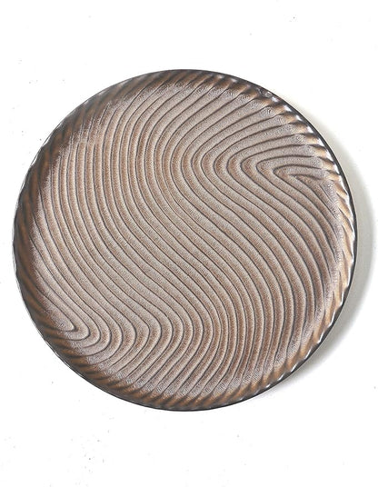 Vanity Tray, Candle Tray, Bathroom Tray, Countertop Tray, Perfume Holder Organizer, Decorative Tray for Dresser, Table, Bathroom Countertop, Home décor, Round, Brown, 8"×8"