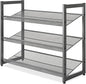 Whitmor Steel Mesh 3-Tier Shoe Rack, Gunmetal Gray