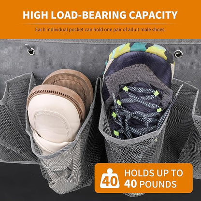 RVZONE RV Shoe Pockets 10 Pockets & 6 Pockets Heavy Hanging Bedside Storage Organizer with Sturdy Hooks Storage Pockets Hangs on bed for Shoes Toys and Tool Accessories