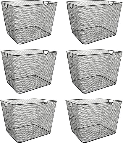 YBM HOME Kitchen Pantry Organizer Wire Baskets for Shelves, Cabinets, Pantry, Countertop, Mesh Open Storage Bin Metal Basket for Organizing Food Supplies, 6 Pack