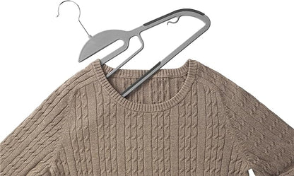 Whitmor Plastic Non Slip Coat Hangers 5 Pack - Space Saving 360 Rotating Hook Hangers Heavy Duty (Gray & Black)