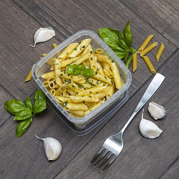 NYHI 16 oz Deli Containers with Lids 20 Pack, Square Clear Plastic Containers with Lids BPA Free, Airtight Soup Containers with Lids for Meal Prep, Take Out & Food Storage