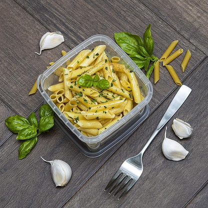 NYHI 16 oz Deli Containers with Lids 20 Pack, Square Clear Plastic Containers with Lids BPA Free, Airtight Soup Containers with Lids for Meal Prep, Take Out & Food Storage
