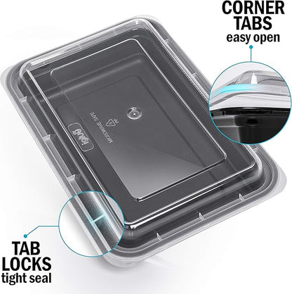 Igluu Meal Prep Containers Reusable (30 Pack) – Food Containers with Lids – Stackable, Microwave, Freezer & Dishwasher Safe – 28oz – 1 Compartment – BPA-Free