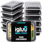 Igluu Meal Prep Containers Reusable (20 Pack) – Food Containers with Lids – Stackable, Microwave, Freezer & Dishwasher Safe – 28oz – 1 Compartment – BPA-Free