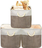 Simple Houseware 13" x 13" Large Fabric Storage Cubes for Closet and Cube Organizer, 3 Pack, Brown