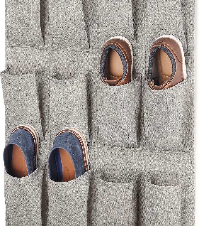 Whitmor Over the Door Shoe Organizer - 20 Section - Black Herringbone
