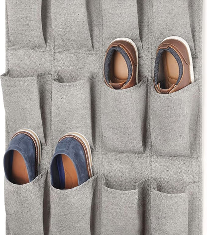 Whitmor Over the Door Shoe Organizer - 20 Section - Black Herringbone