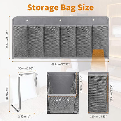 RVZONE RV Shoe Pockets 10 Pockets & 6 Pockets Heavy Hanging Bedside Storage Organizer with Sturdy Hooks Storage Pockets Hangs on bed for Shoes Toys and Tool Accessories