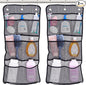 S&T INC. Shower Organizer, Shower Caddy or Bathroom Organizer with Quick Drying Mesh, 7 Pockets to Hold Shampoo, Soap, Loofah, and Cruise Ship Essentials, 14 Inch by 30 Inch, Black, 2 Pack