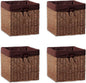 Trademark Innovations Foldable Storage Basket Brown 12"L x 12"W x 12"H