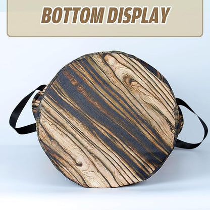 Wood Grain Laundry Basket Tree Stump Texture Foldable Oxford Cloth Funny Tote Bag Laundry Hamper Clothes Storage Bucket Organizer For Bathroom/Laundry Storage/Bedroom 17.7x13.7 Inch