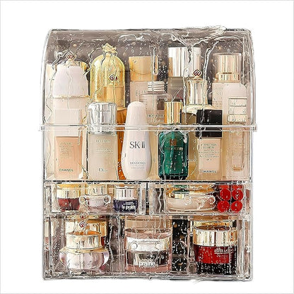 Professional Large Cosmetic Makeup Organizer Dust Water Proof Cosmetics Storage Display Case with Drawers (12.5" H x 9.5" Wx 6.4" D)