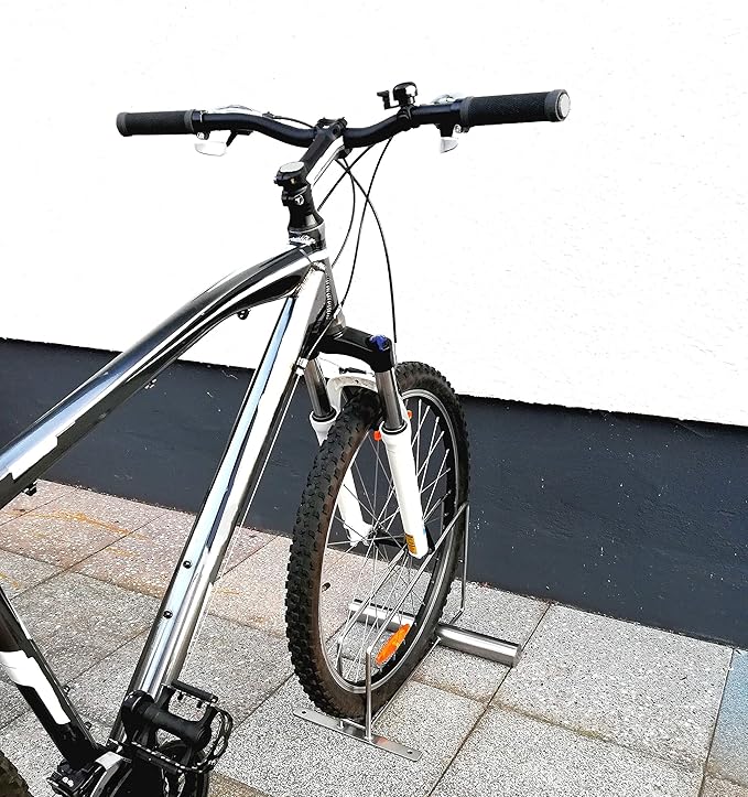 NAMOR Stainless steel bicycle stand, bike stand, bicycle parker, floor parker, bicycle holder, exhibition stand, suitable for 20 - 29 inches, rust-proof, handmade in Germany