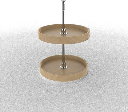Lazy Daisy Natural Wood Full-Circle 2-Shelf Lazy Susans for Corner Wall Cabinets
